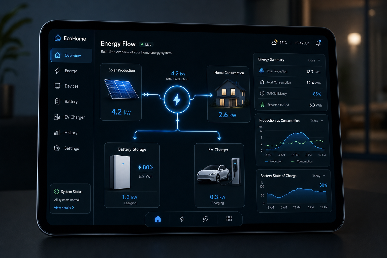 Wizualizacja przepływu energii Energy Flow Monitor